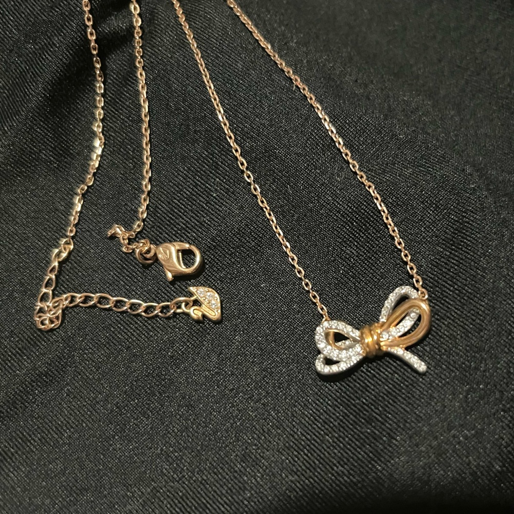Lifelong Rose Gold and Silver Bow Necklace